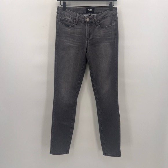 Paige Verdugo Ankle Skinny Jeans Womens 27 Bonnie Gray Stretchy Mid Rise - Picture 2 of 9